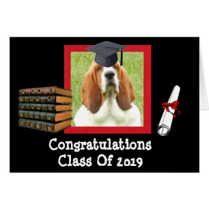 Funny Graduation Card for 2019 with Basset Hounds