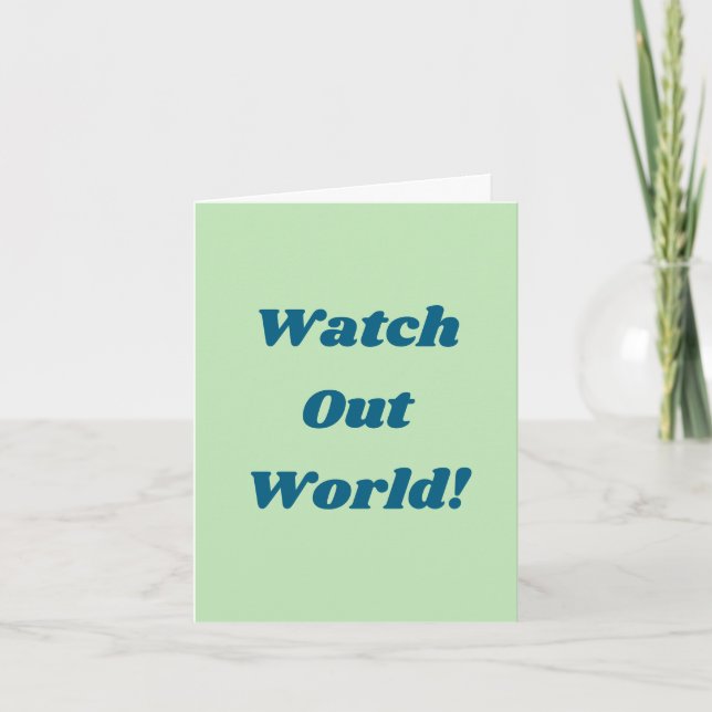 Funny Graduation Card - Green (Front)