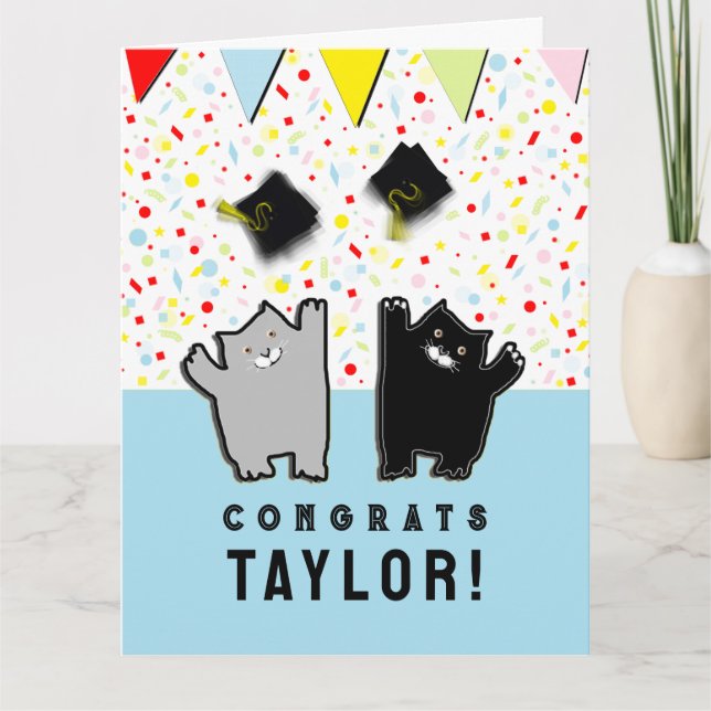 Funny Graduation Cats Card (Front)