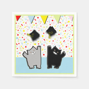 Funny Graduation Cats Party Napkin