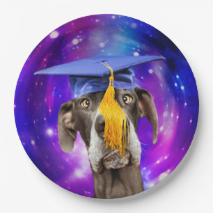 Funny Graduation Dog Wearing Hat Paper Plate