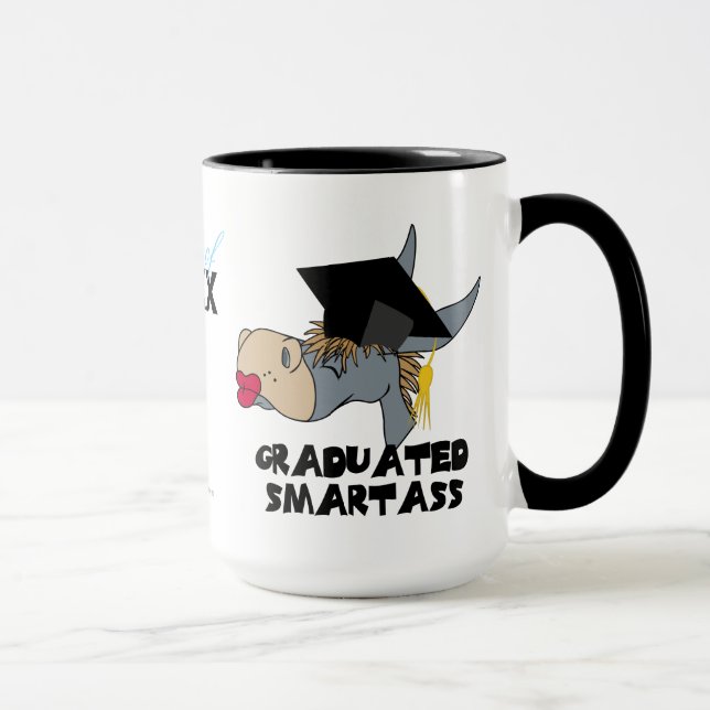 Funny Graduation Donkey  Wearing Graduate Cap Mug (Right)