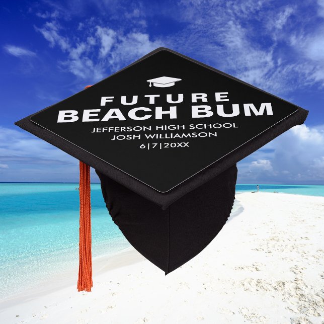 Funny Graduation Future Beach Bum Custom Cap Topper (Creator Uploaded)