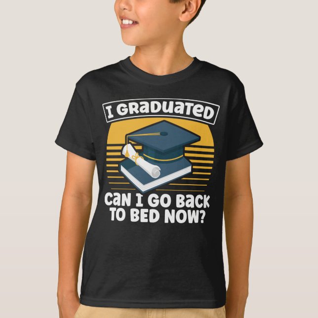 Funny Graduation Humour Lazy Student Sleepy T-Shirt (Front)