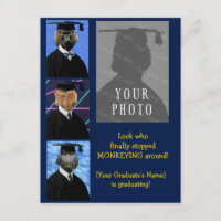 Funny Graduation Monkeys Personalized Annoucement
