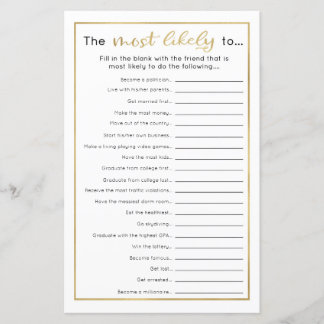 Funny Graduation Party Game - Most Likely to...