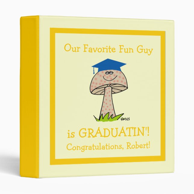 Funny Graduation Party Scrapbook for Fun Guy Binder (Front/Spine)