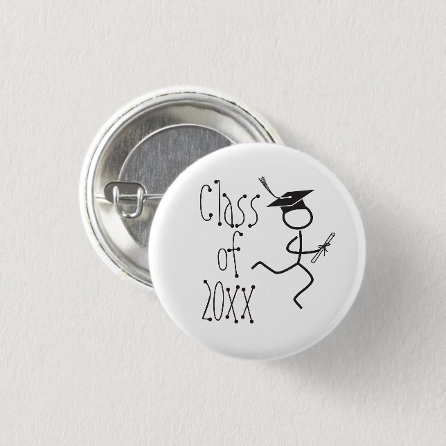 Funny Graduation Runner © - Cross Country, Track 1 Inch Round Button (Front & Back)