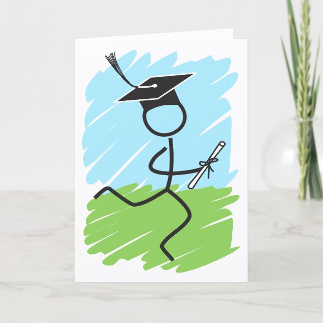 Funny Graduation Runner - Cross Country Track Card (Front)