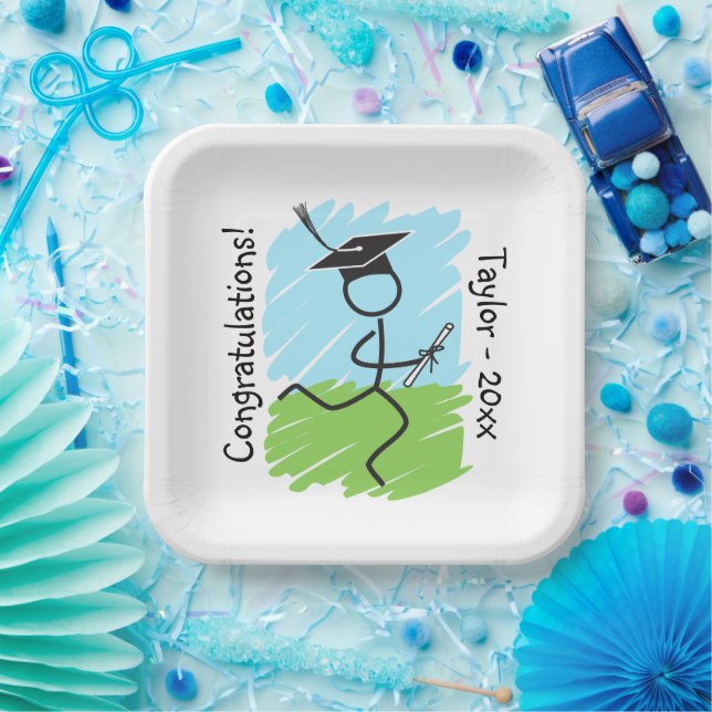Funny Graduation Runner © - Cross Country, Track Paper Plate (Party)