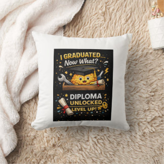Funny Graduation Shirt – I Graduated Now What Throw Pillow