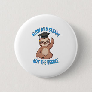 Funny Graduation Sloth 2 Inch Round Button