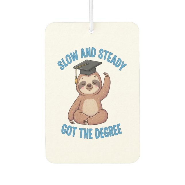 Funny Graduation Sloth Air Freshener (Front)