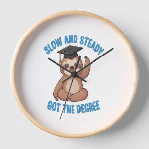 Funny Graduation Sloth Clock