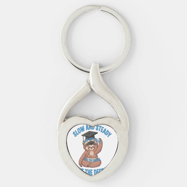 Funny Graduation Sloth Keychain (Front)
