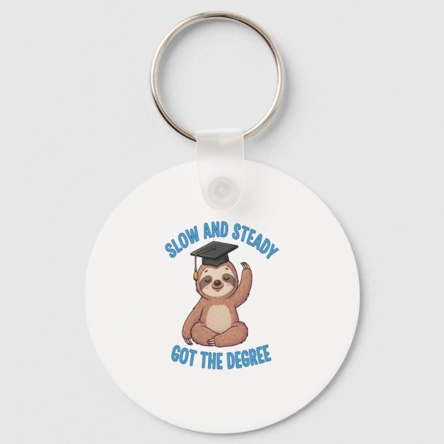 Funny Graduation Sloth Keychain (Front)