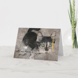 Funny Graduation, Wide-Eyed Kitten Card