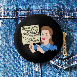Funny Grammar Humour   Practice Safe Text Retro 2 Inch Round Button