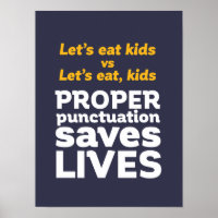 Funny Grammar Let's Eat Punctuation Save Lives