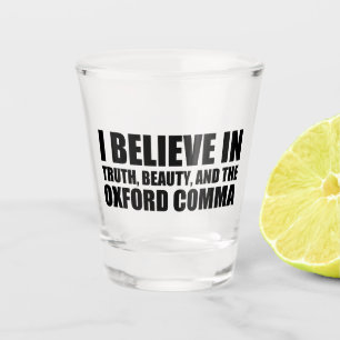 Funny Grammar   Oxford Comma Shot Glass