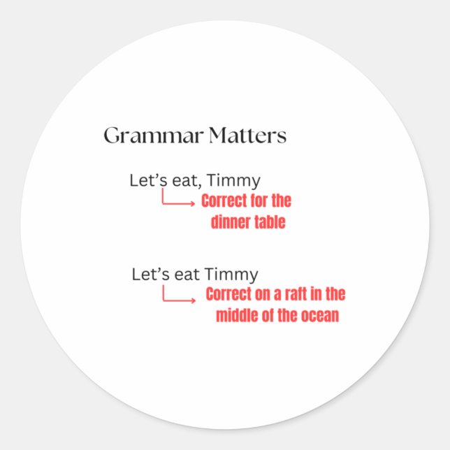 Funny Grammar S Joke Sticker  (Front)