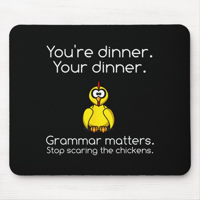 Funny Grammar - Stop Ing The Chickens Shirts  Mouse Pad (Front)