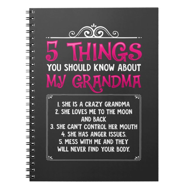 Funny Grandkids Grandchildren Best Grandma Notebook (Front)