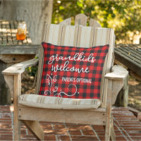 Funny Grandkids Welcome On Red Black Plaid Pattern
