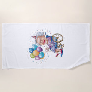 Funny Grandma Birthday Gift for Elderly Aunt Beach Towel