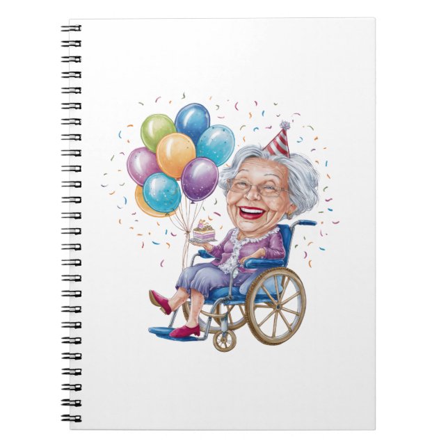 Funny Grandma Birthday Gift for Elderly Aunt Notebook (Front)