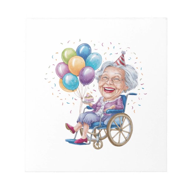 Funny Grandma Birthday Gift for Elderly Aunt Notepad (Front)