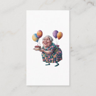 Funny Grandma Floral Dress Bday Art Business Card