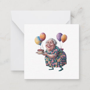 Funny Grandma Floral Dress Bday Art Card