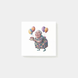 Funny Grandma Floral Dress Bday Art Post-it Notes