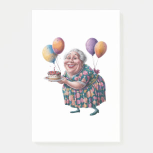 Funny Grandma Floral Dress Bday Art Post-it Notes