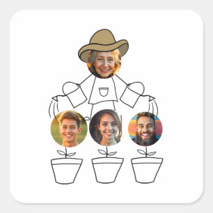 Funny Grandma Grandkids Photos Square Sticker