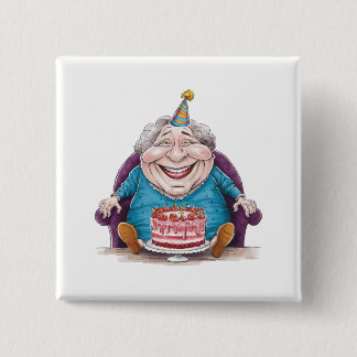 Funny Grandma Huge Cake & Cash Gift 2 Inch Square Button