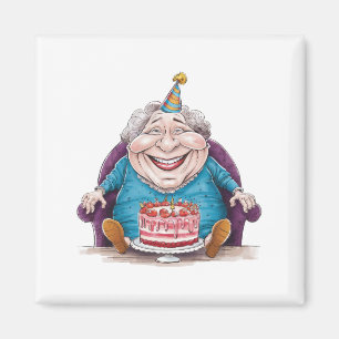Funny Grandma Huge Cake & Cash Gift Magnet
