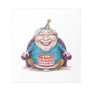 Funny Grandma Huge Cake & Cash Gift Notepad