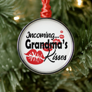 Funny Grandma Kisses Metal Ornament