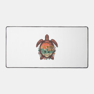 Funny Grandma Turtle Beach Vintage Shirt Design_1 Desk Mat