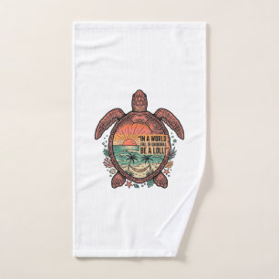 Funny Grandma Turtle Beach Vintage Shirt Design_1 Hand Towel