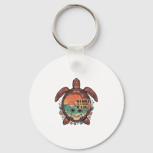 Funny Grandma Turtle Beach Vintage Shirt Design_1 Keychain