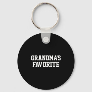 Funny Grandma's Favorite Black Modern Clic Crew Keychain