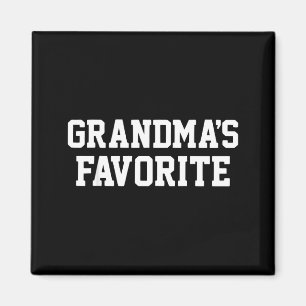 Funny Grandma's Favorite Black Modern Clic Crew  Magnet