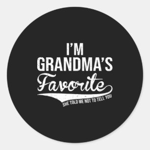 Funny Grandma's Favorite Grandson &amp; Granddaugh Classic Round Sticker