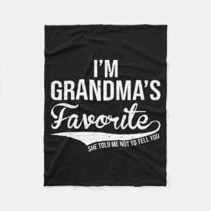 Funny Grandma's Favorite Grandson & Granddaugh Fleece Blanket