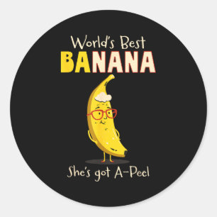 Funny Grandmother World's Nana Banana Pun  Classic Round Sticker