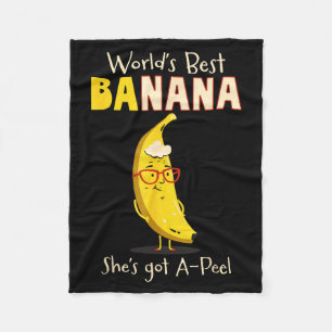 Funny Grandmother World's Nana Banana Pun  Fleece Blanket