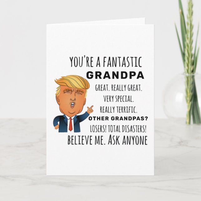 Funny Grandpa Birthday Best Gift Card (Front)